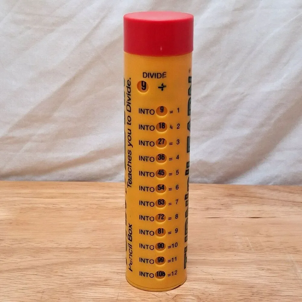Vintage Turn N Learn Plastic Pencil Box Math Add Subtract Homeschool Learning